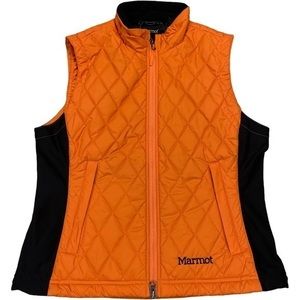 MARMOT Orange & Black Quilted Vest Jacket‎ Womens Medium